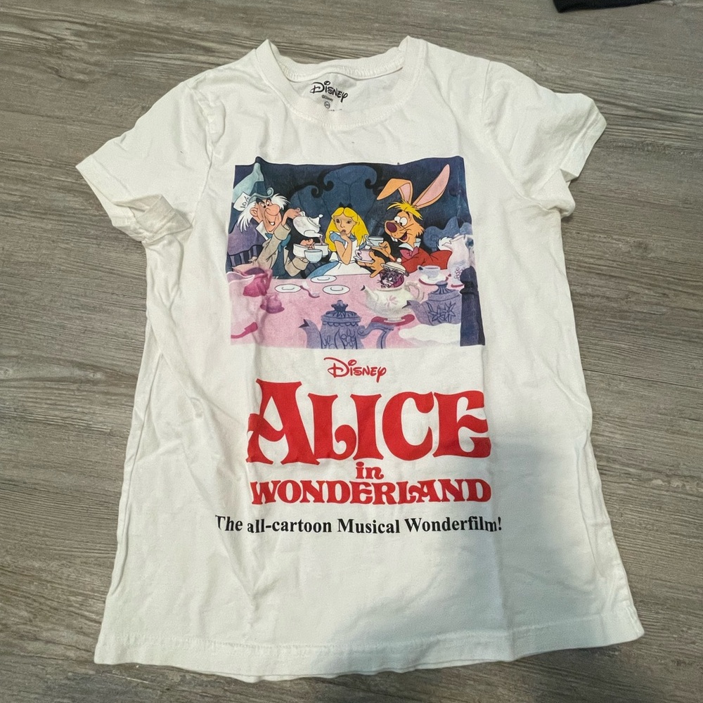 Disney White Alice in Wonderland Kids T-Shirt